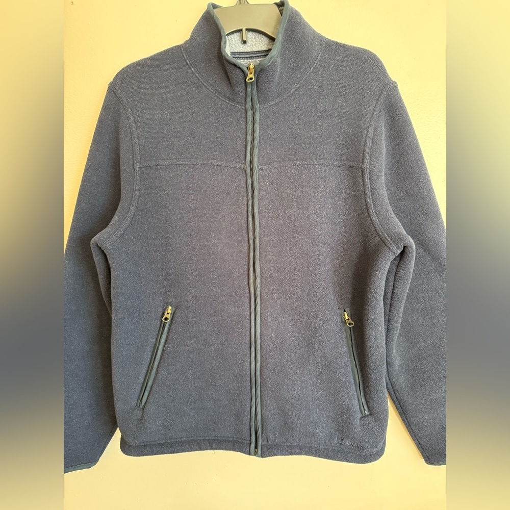 L.L. Bean Men's Blue Full-Zip Sweater jacket size s mint